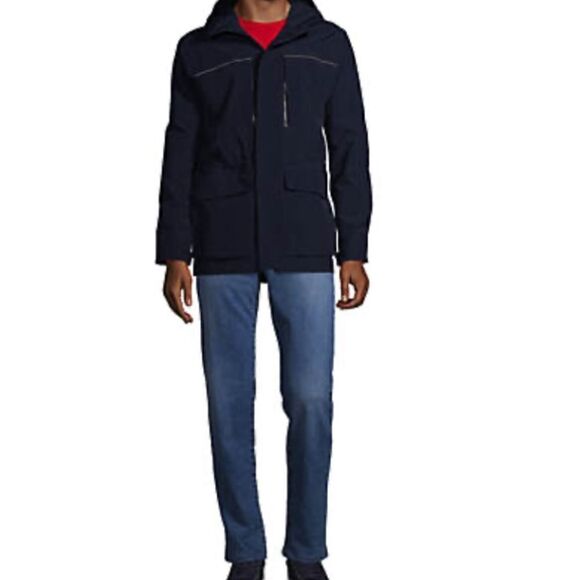 Land’s End full zip Waterproof Squall Lightweight Raincoat parka with hood XLT - Picture 4 of 8